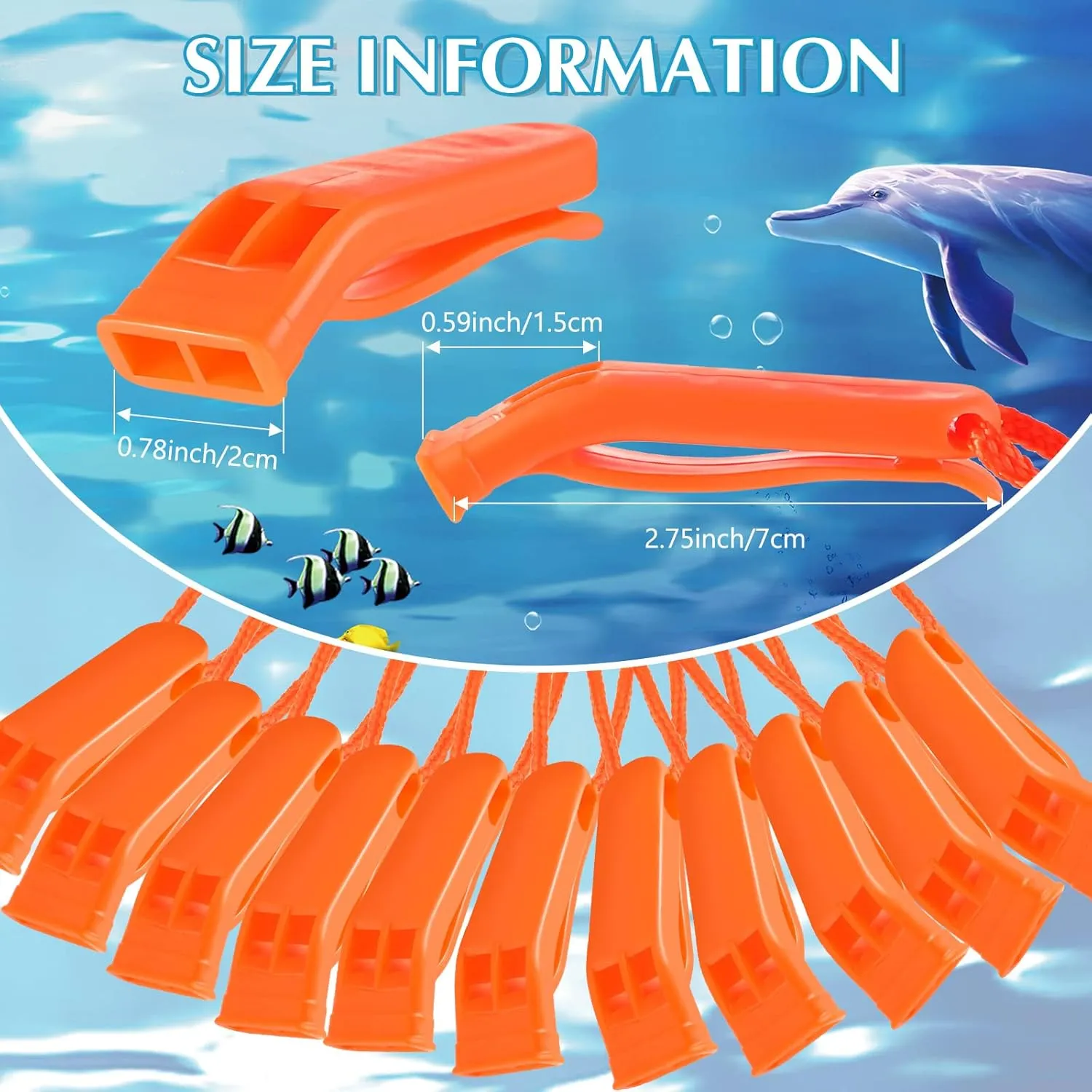 100 Pieces Emergency Whistles with Lanyard Safety Survival Whistles Loud Blast for Safety Camping Hiking Boating Hunting Survival Rescue Signaling