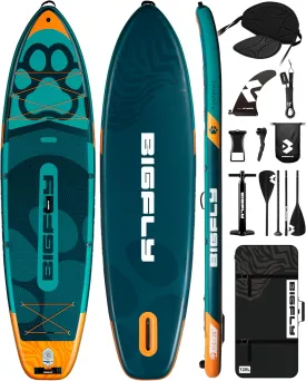 11'635" Super Wide Inflatable Stand Up Paddle Board, Ultra Stable Wide SUP for 2 1 People/Family/Big Size, 100L Backpack, All-Round Sup Board, US Big Fin