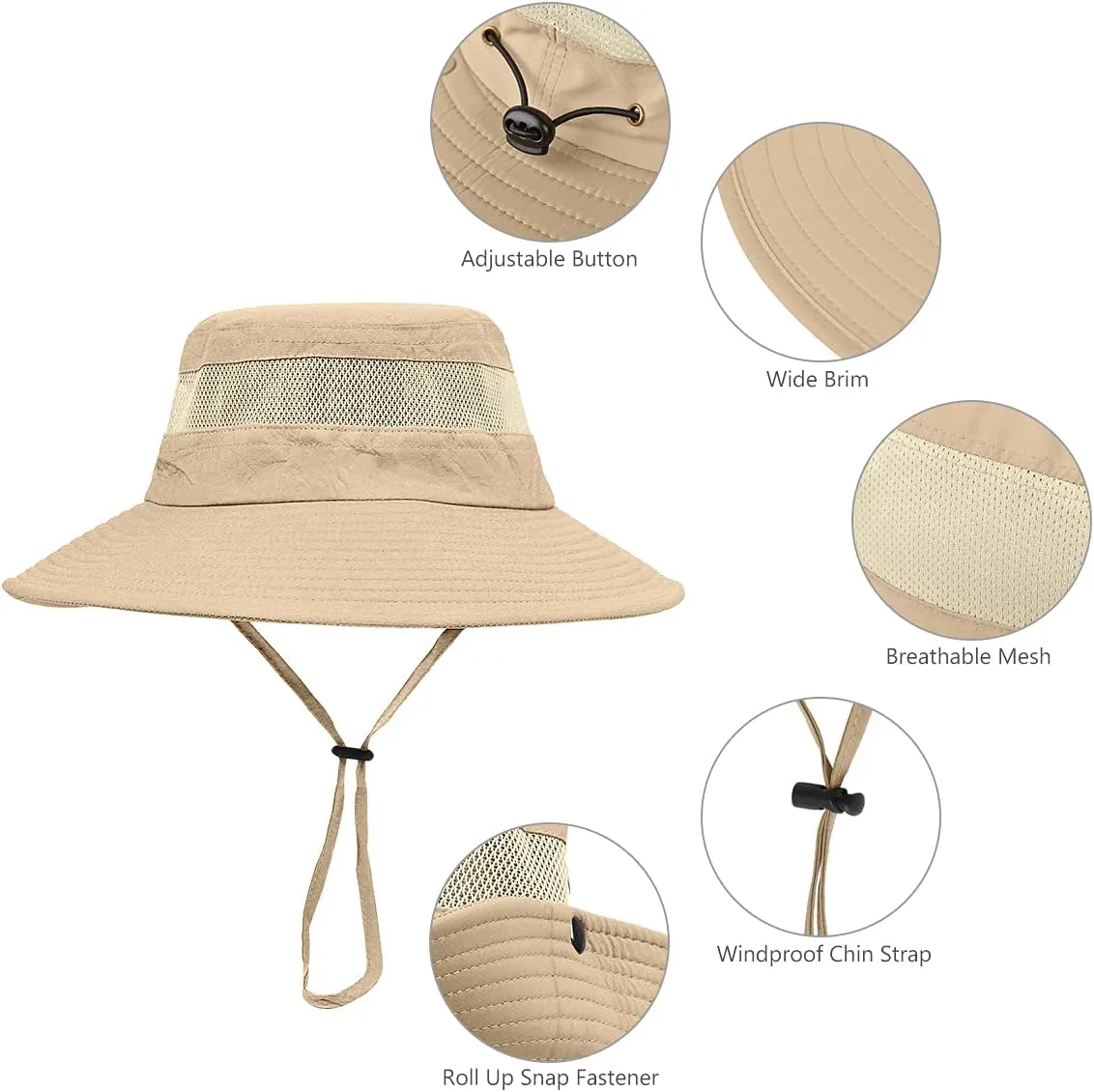 2 Pack Boonie Sun Hat for Men & Women with UV Protection UPF 50  for Fishing,Hiking,& Gardening