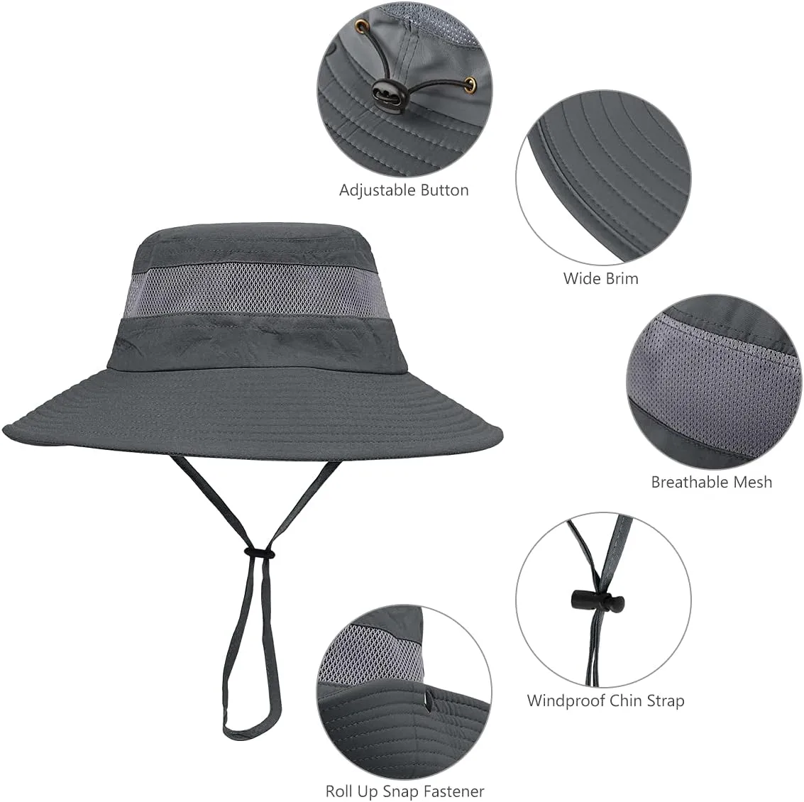 2 Pack Boonie Sun Hat for Men & Women with UV Protection UPF 50  for Fishing,Hiking,& Gardening