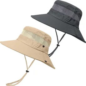 2 Pack Boonie Sun Hat for Men & Women with UV Protection UPF 50  for Fishing,Hiking,& Gardening