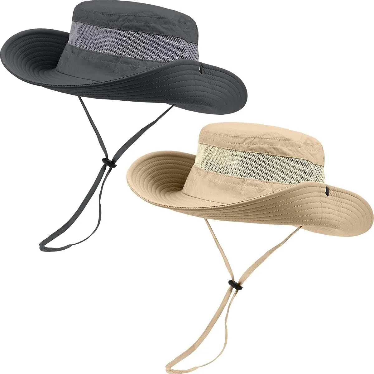 2 Pack Boonie Sun Hat for Men & Women with UV Protection UPF 50  for Fishing,Hiking,& Gardening