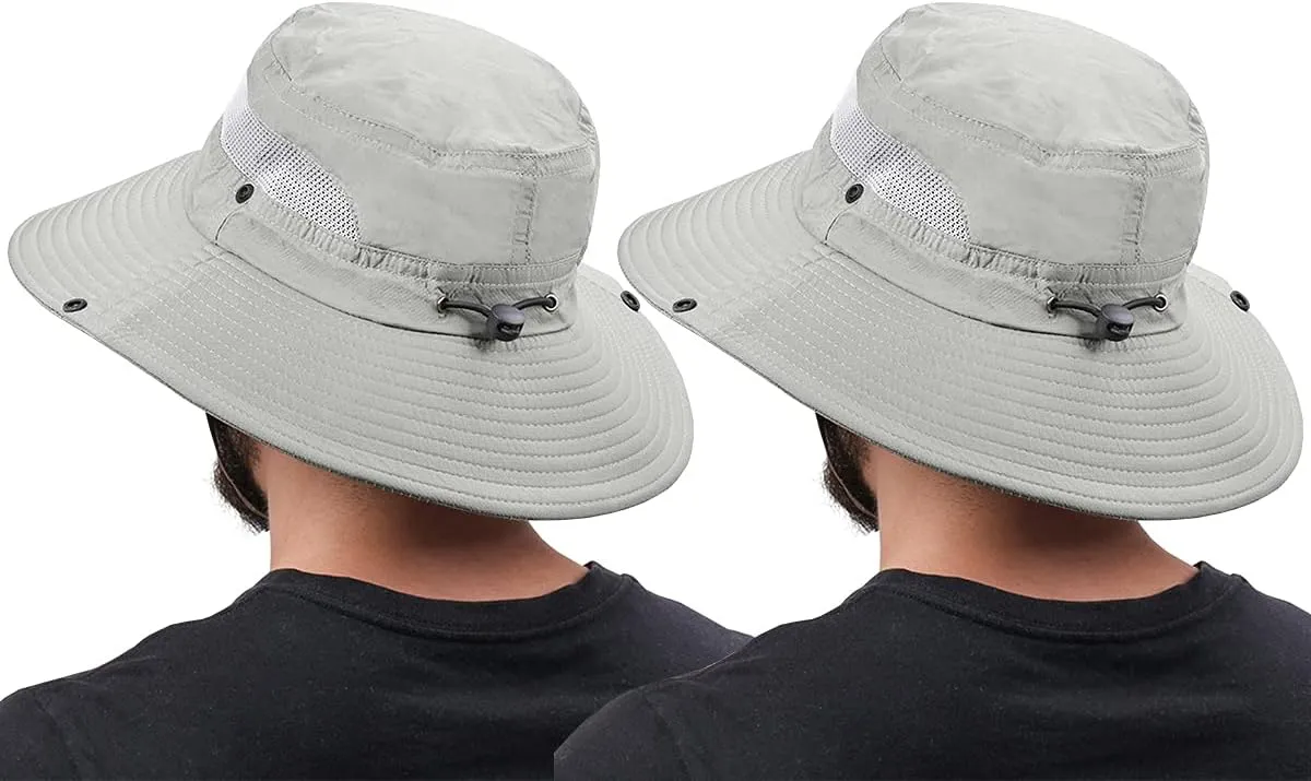 2 Pack Boonie Sun Hat for Men & Women with UV Protection UPF 50  for Fishing,Hiking,& Gardening