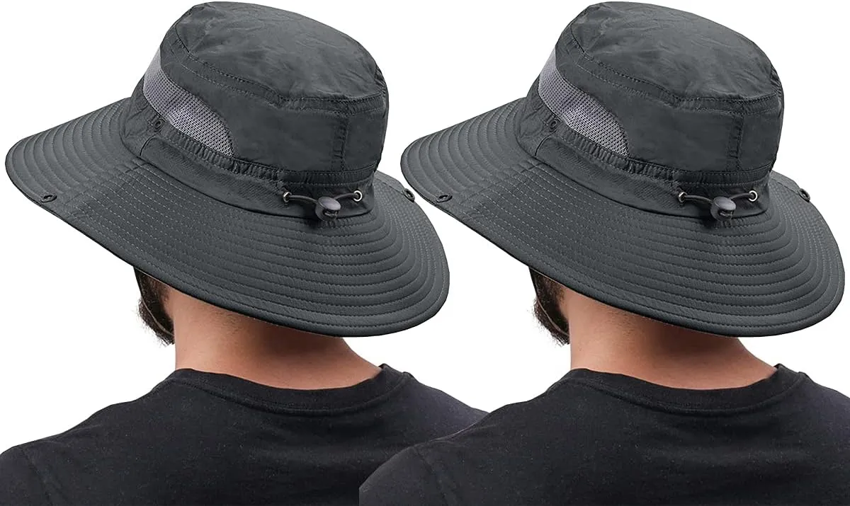 2 Pack Boonie Sun Hat for Men & Women with UV Protection UPF 50  for Fishing,Hiking,& Gardening