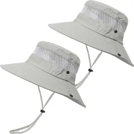 2 Pack Boonie Sun Hat for Men & Women with UV Protection UPF 50  for Fishing,Hiking,& Gardening