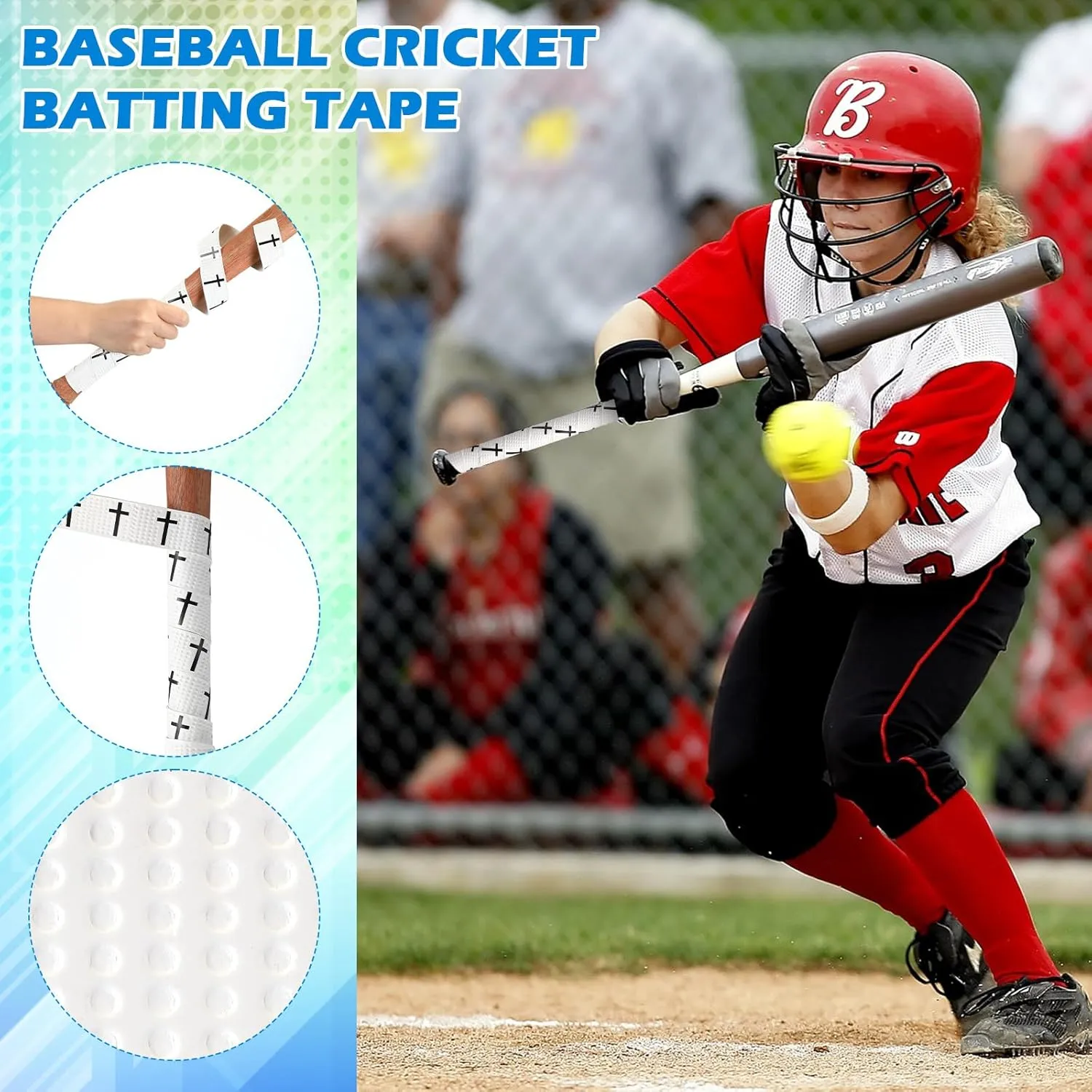 2 Pcs Faith Cross Baseball Bat Grip Tapes 1.1mm Precut and Full Adhesive Softball Grip Tape,Non-Slip Baseball Bat Wrap Religious Cricket Batting Tape Replacement