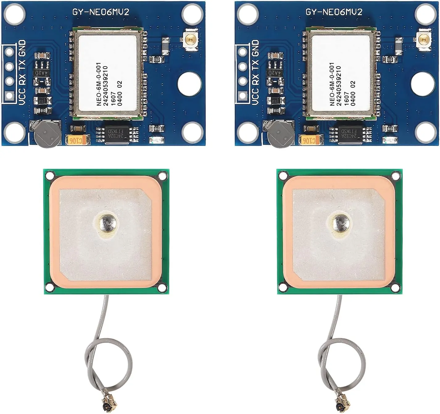 2Pcs GY-NEO6MV2 NEO-6M GPS Module with Flight Control for EEPROM MWC APM2.5 Large Antenna NEO6MV2