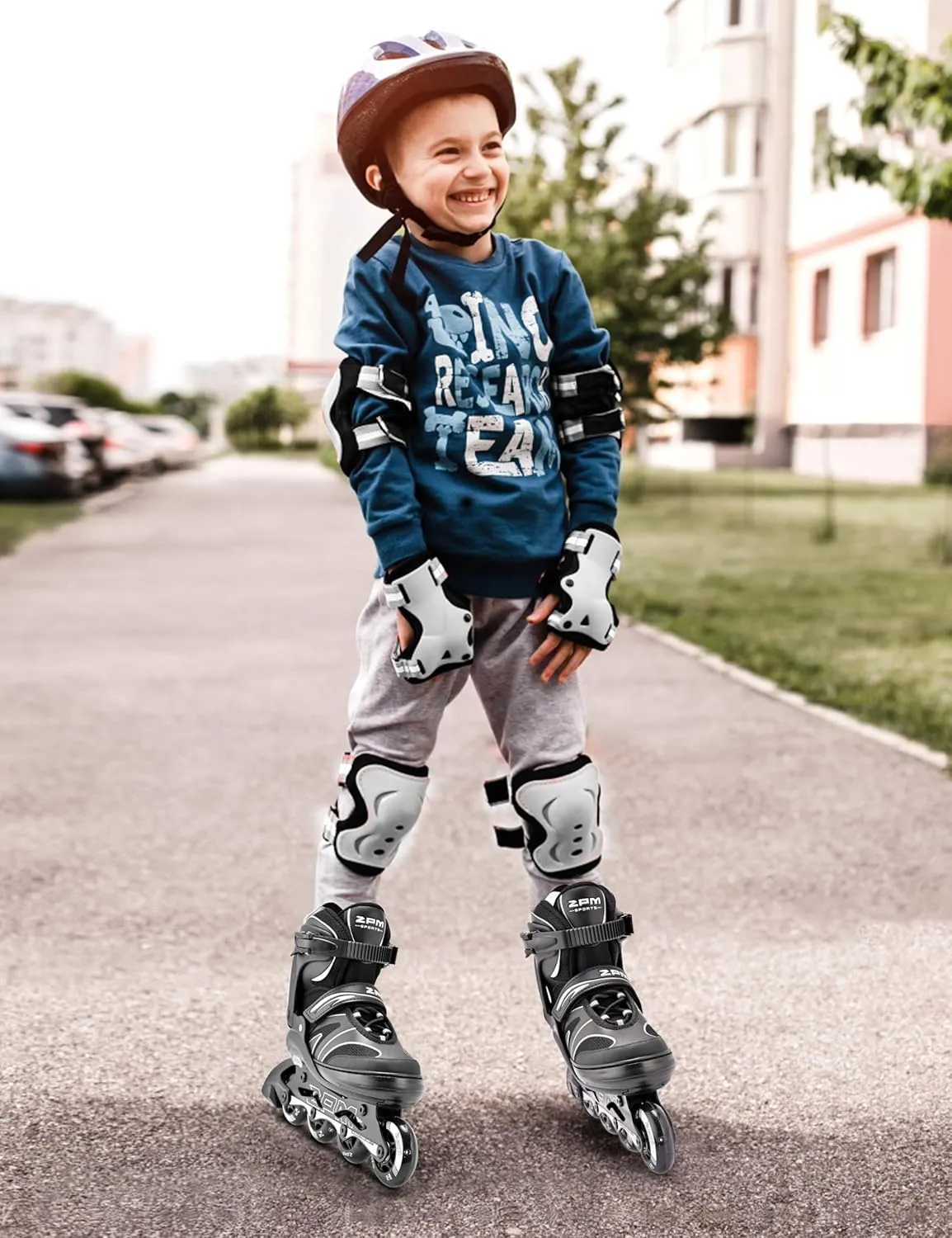 2PM SPORTS Kids Adjustable Inline Skates Ages 4-12, Youth Inlie Skates for Girls Boys 5-8 8-12 with Full Light Up Wheels, Beginner Women Adult Skates