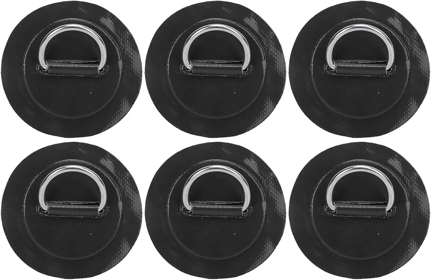 6 Pcs Marine D Pad Patch for Inflatable Boats, Canoes & Rafts with Stainless Steel Buckle - Easy Installation ()