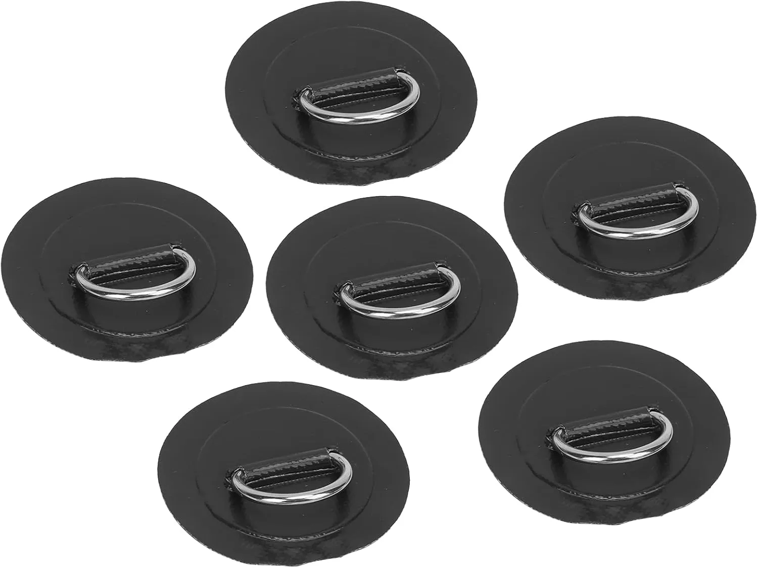 6 Pcs Marine D Pad Patch for Inflatable Boats, Canoes & Rafts with Stainless Steel Buckle - Easy Installation ()