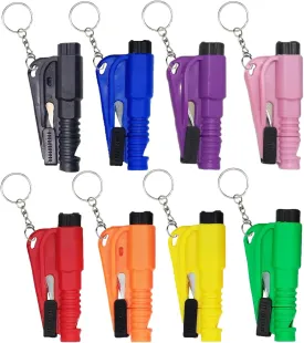 8 Pcs Car Window Breaker Tool Keychain,3 in 1 Glass Breaker and Seatbelt Cutter & Survival Whistle, Emergency Keychain Car Escape Tool Applicable to All Cars, Car Accessories
