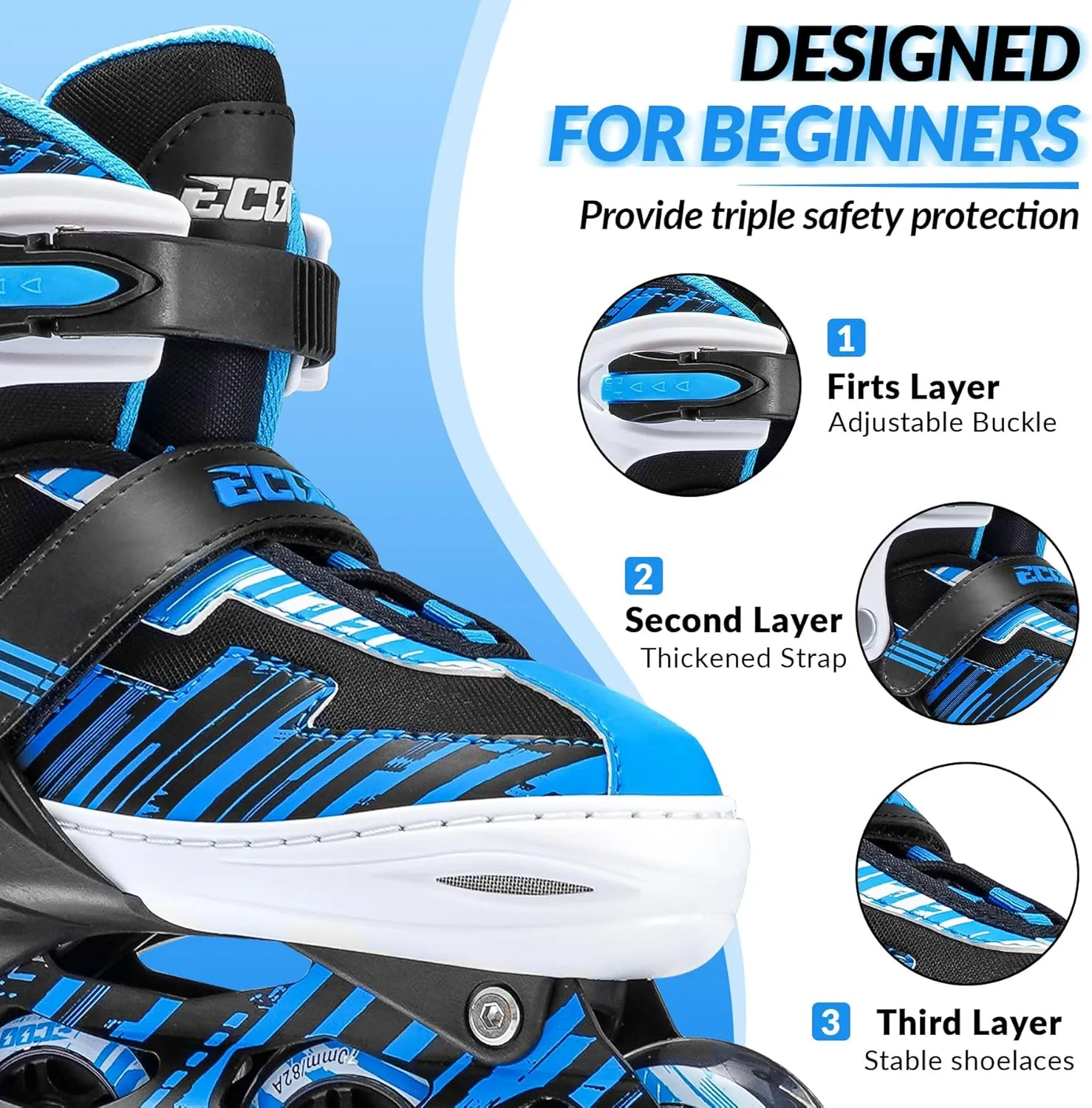 Adjustable Inline Skates Boys and Girls with Light up WheelsRoller Skates for Kids Ages 4-12, Teen Skates for Beginner Outdoor and Indoor