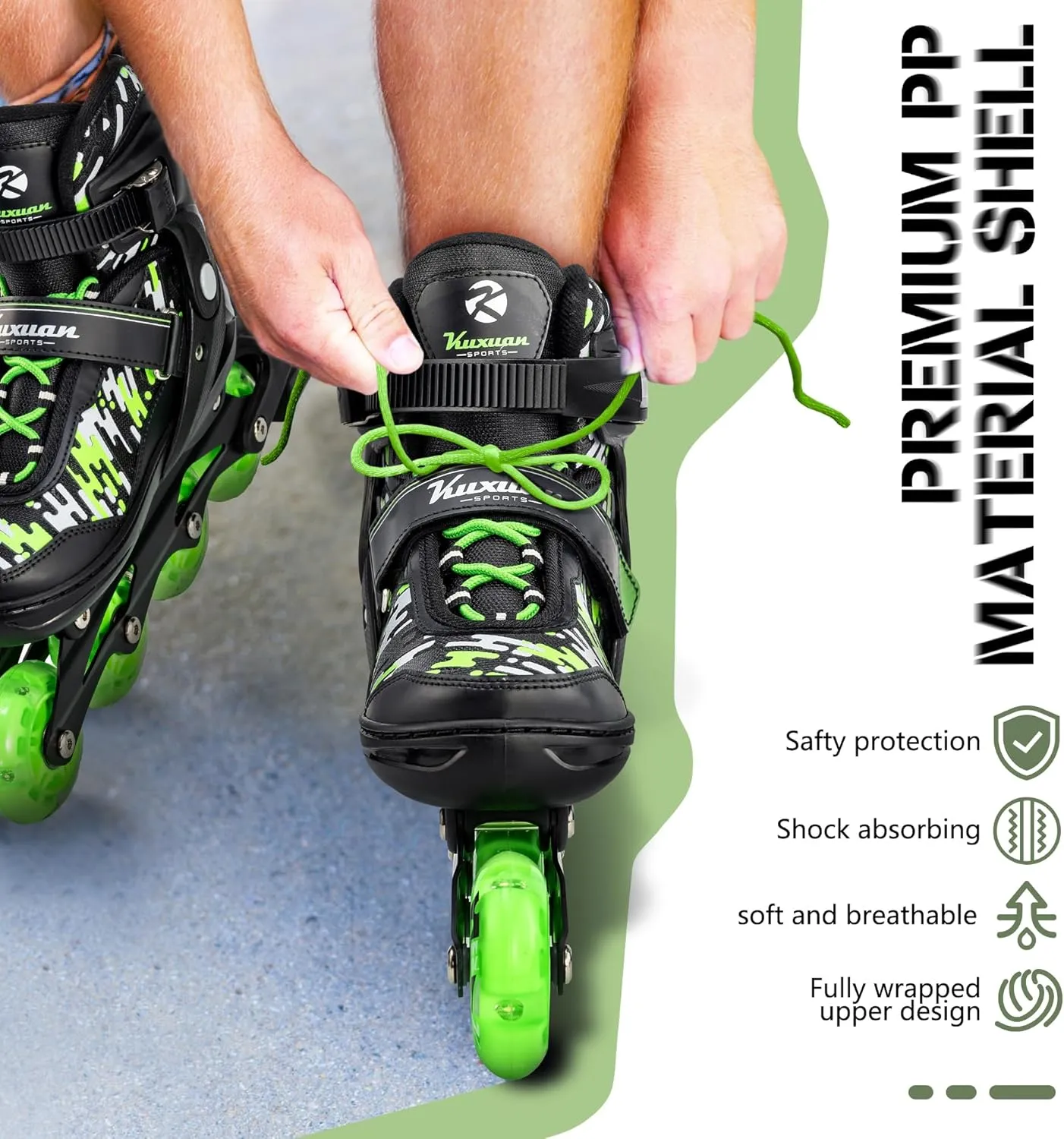 Adjustable Inline Skates for Kids and Teens, Boys Girls Women Beginner Fun Illuminating Skates Outdoor and Indoor