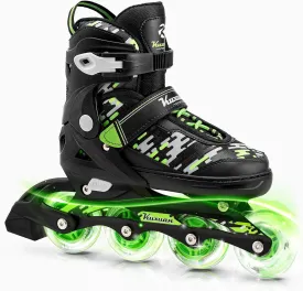 Adjustable Inline Skates for Kids and Teens, Boys Girls Women Beginner Fun Illuminating Skates Outdoor and Indoor