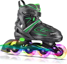 Adjustable Inline Skates, Outdoor Inline Skates with Full Illuminating Wheels for Kids and Adults, Women, Girls and Boys