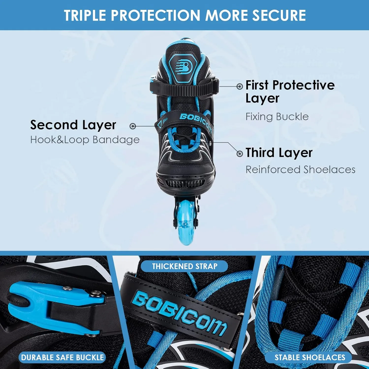 Adjustable Inline Skates with Full Light Up Wheels,Outdoor Illuminating Roller Skates for Kids and Adults, Girls and Boys, Men and Women