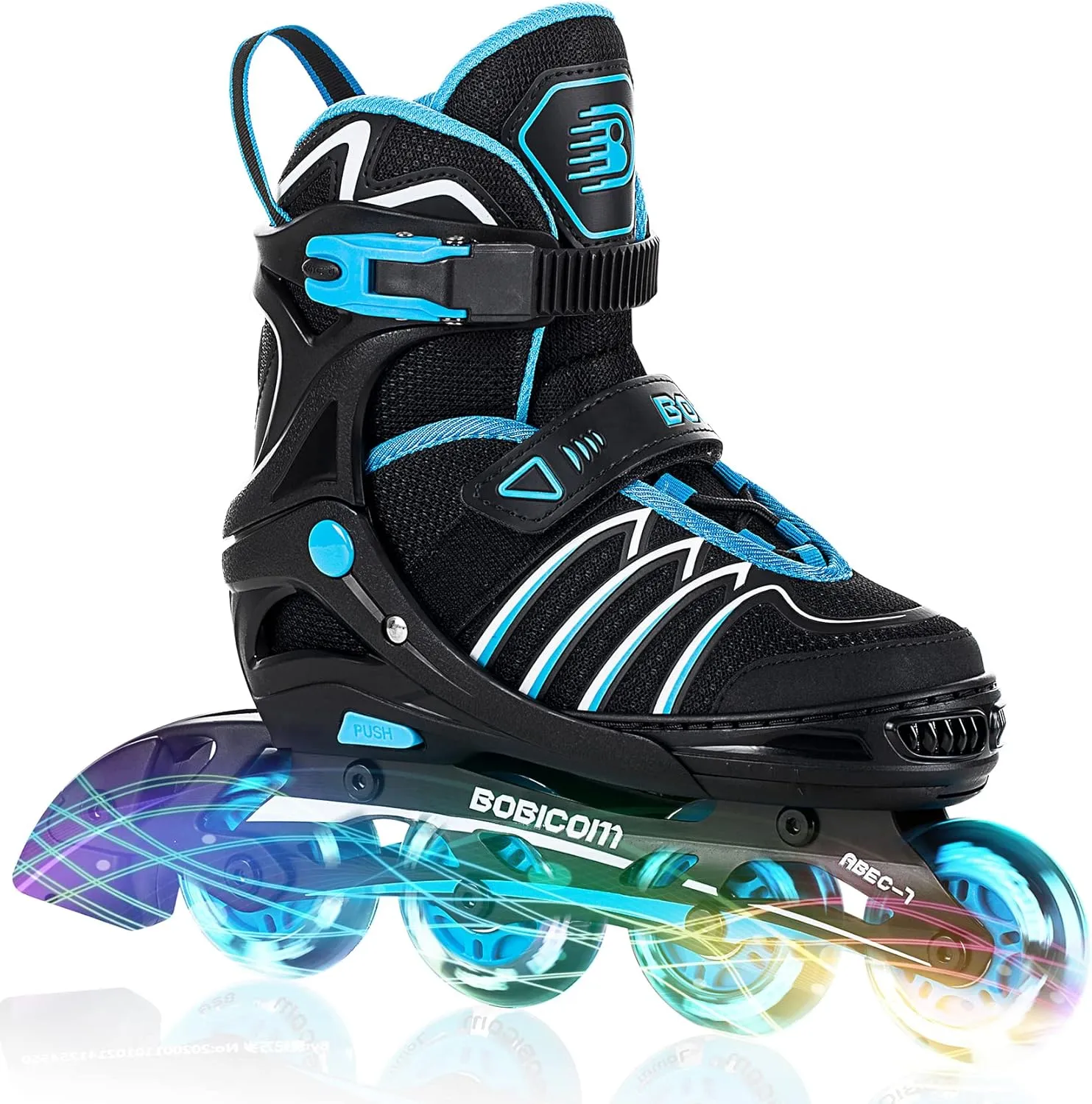 Adjustable Inline Skates with Full Light Up Wheels,Outdoor Illuminating Roller Skates for Kids and Adults, Girls and Boys, Men and Women