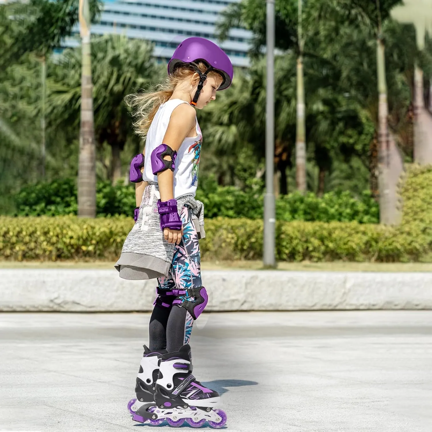Adjustable Kids Inline Skates for Girls Boys Children Beginners, Inline Skates with Light Up Wheels for Kids and Youth for Indoor Outdoor Sports