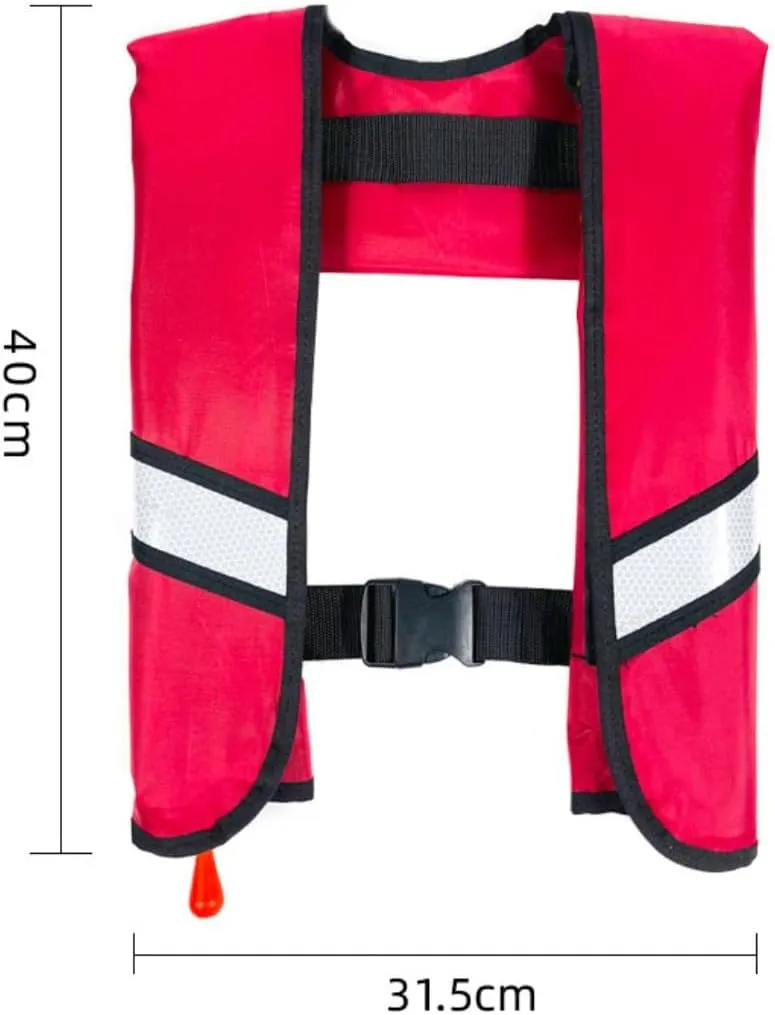 Adult Kayak Vest High Buoyancy Swim Vest Manual Inflatable Women's Men's Adjustable Safety Jacket Swimming Fishing Outdoor Water Sports