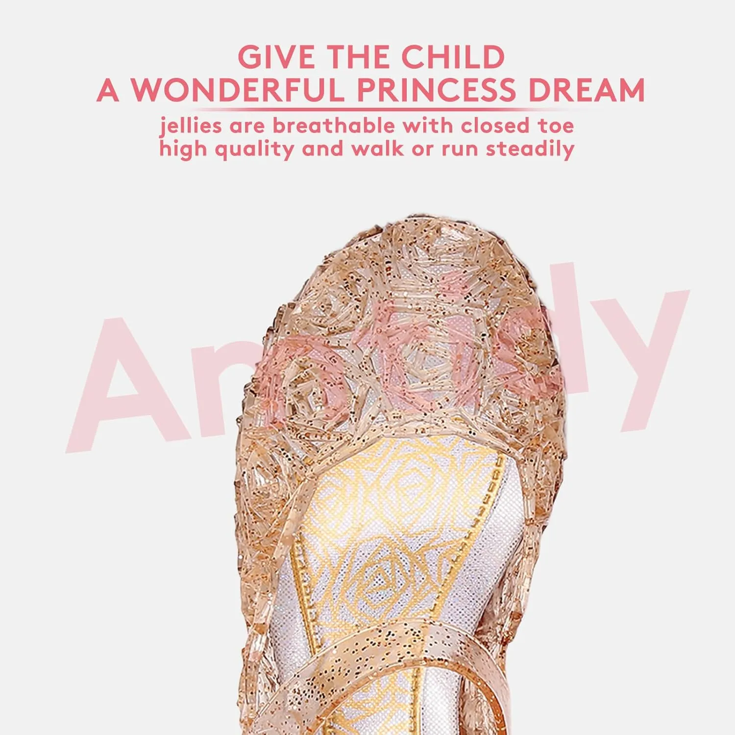 Amtidy Flats Mary Jane Dance Party Cosplay Shoes, Snow Queen Princess Birthday Sandals for Little Girls, Toddler