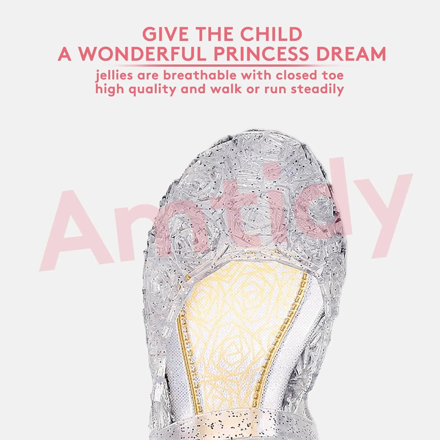Amtidy Flats Mary Jane Dance Party Cosplay Shoes, Snow Queen Princess Birthday Sandals for Little Girls, Toddler
