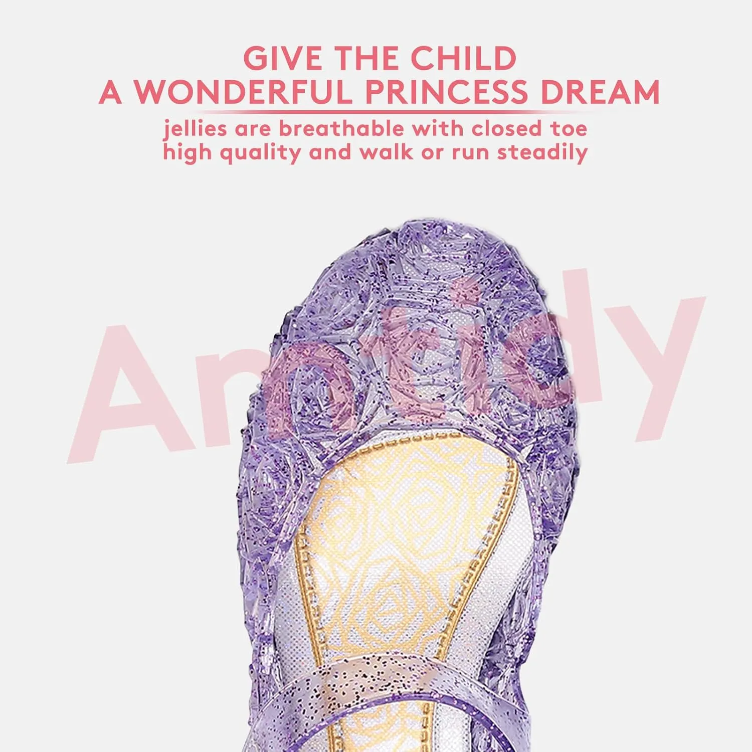 Amtidy Flats Mary Jane Dance Party Cosplay Shoes, Snow Queen Princess Birthday Sandals for Little Girls, Toddler