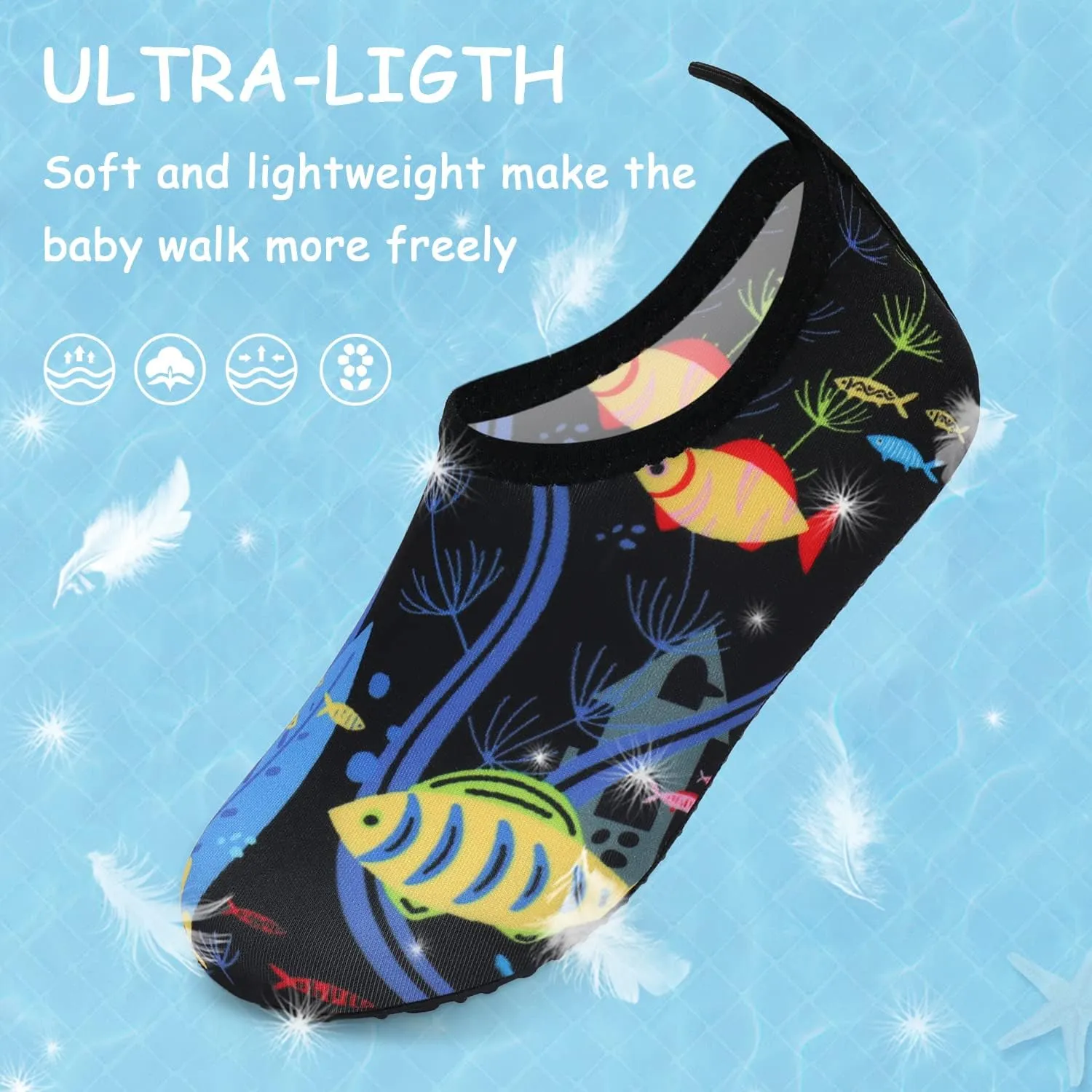 ANLUKE Kids Boys Girls Water Shoes Barefoot Aqua Socks Fast Dry Beach Swim Outdoor Sports Shoes for Toddler