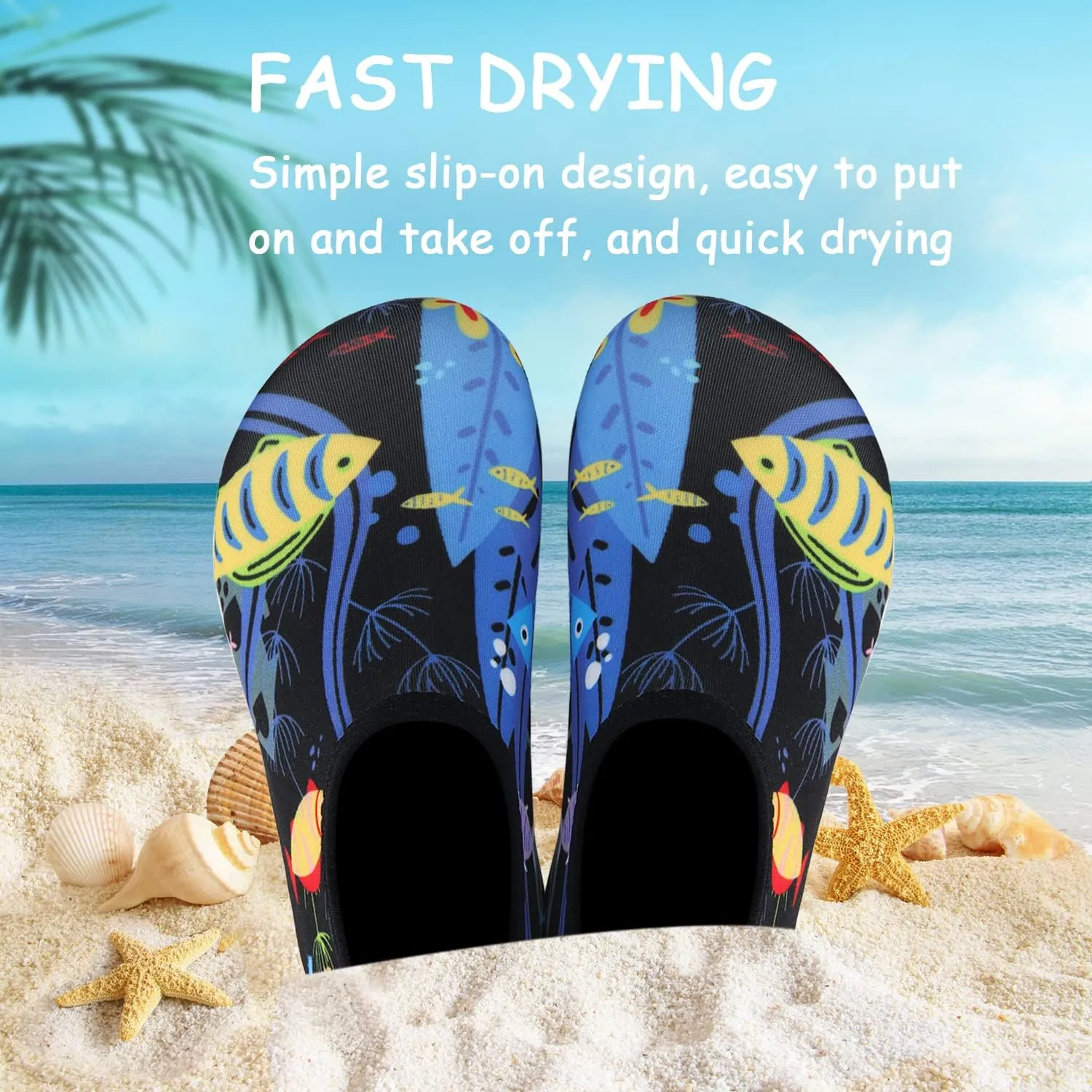 ANLUKE Kids Boys Girls Water Shoes Barefoot Aqua Socks Fast Dry Beach Swim Outdoor Sports Shoes for Toddler