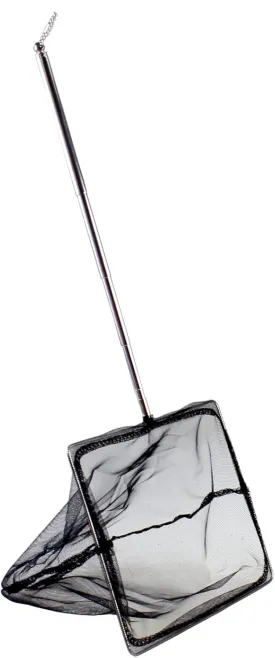 AQUANEAT Aquarium Net with Extendable Long Handle, Adjustable Wastes Skimming Cleaning Tools for Fish Tanks, 8 inch
