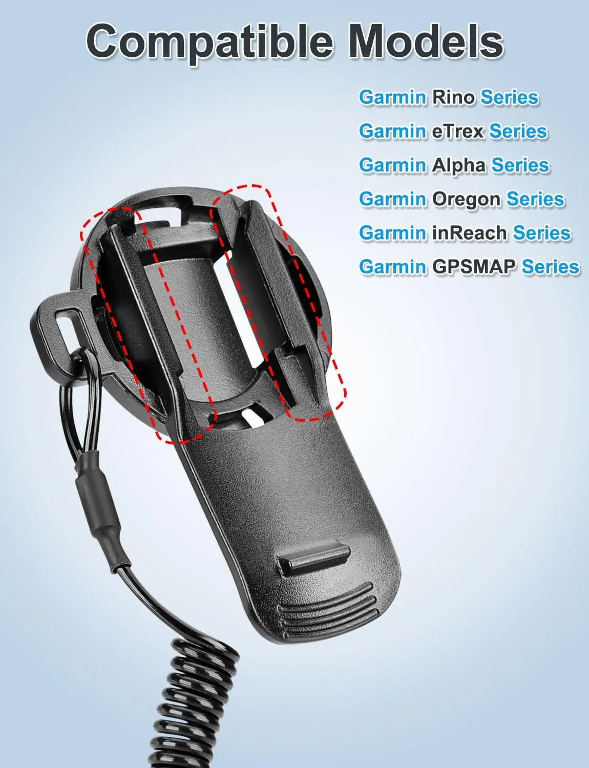 Backpack Tether for Garmin Handheld GPS Mount Accessories for Garmin InReach, Etrex, Rino, Oregon, Alpha, GPSMAP, Backpack Tether Accessory - Easy Access