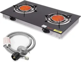 Barton Deluxe 40,000 BTU 2 Burner Propane Gas Range Stove Cooktop Ceramic Infrared Auto Ignition Outdoor Grill BBQ Camping Stoves Countertop LPG