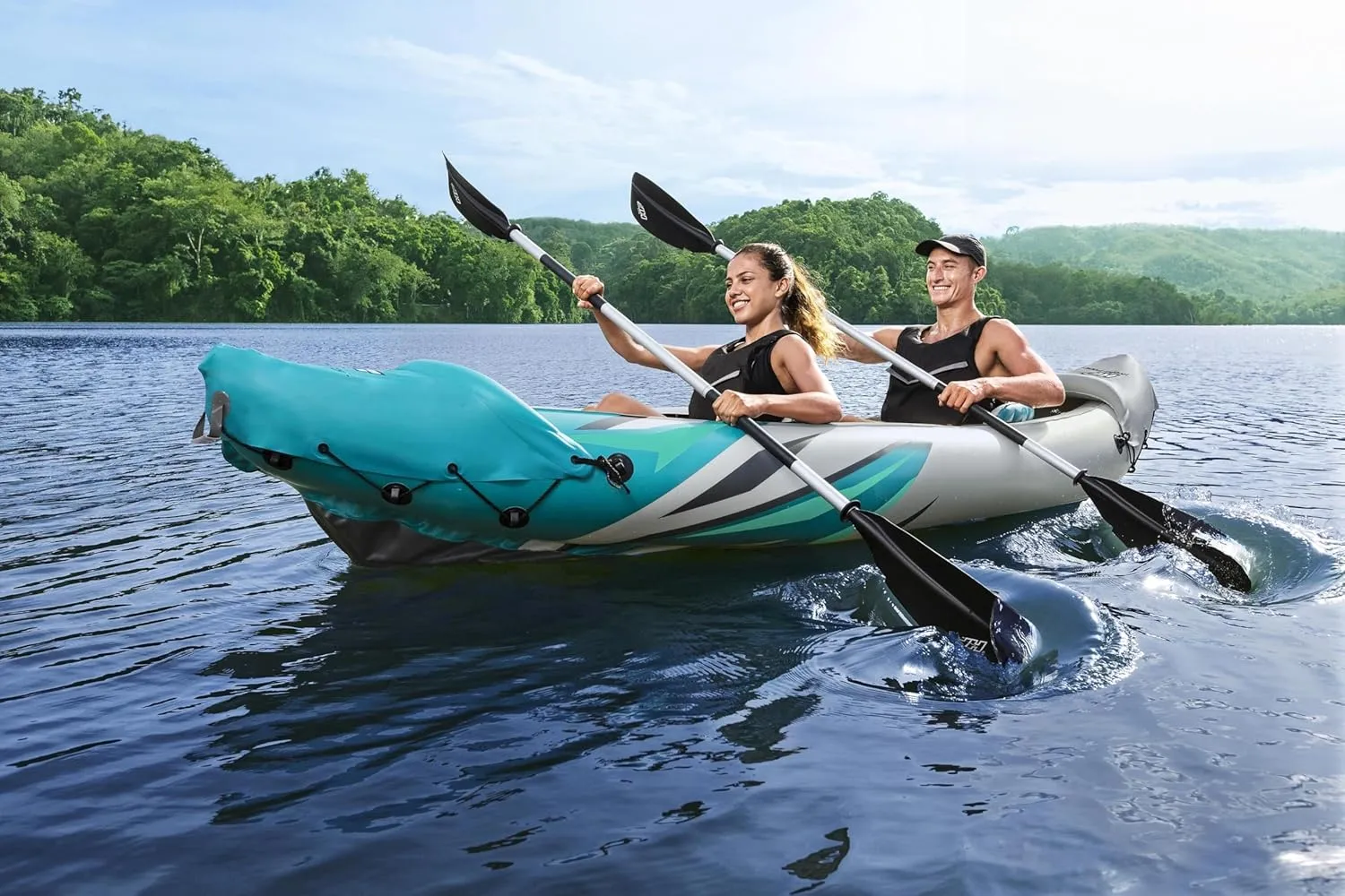 Bestway Hydro Force Inflatable Kayak Set | Includes Seat, Paddle, Hand Pump, Storage Carry Bag | Great for Adults, Kids and Families