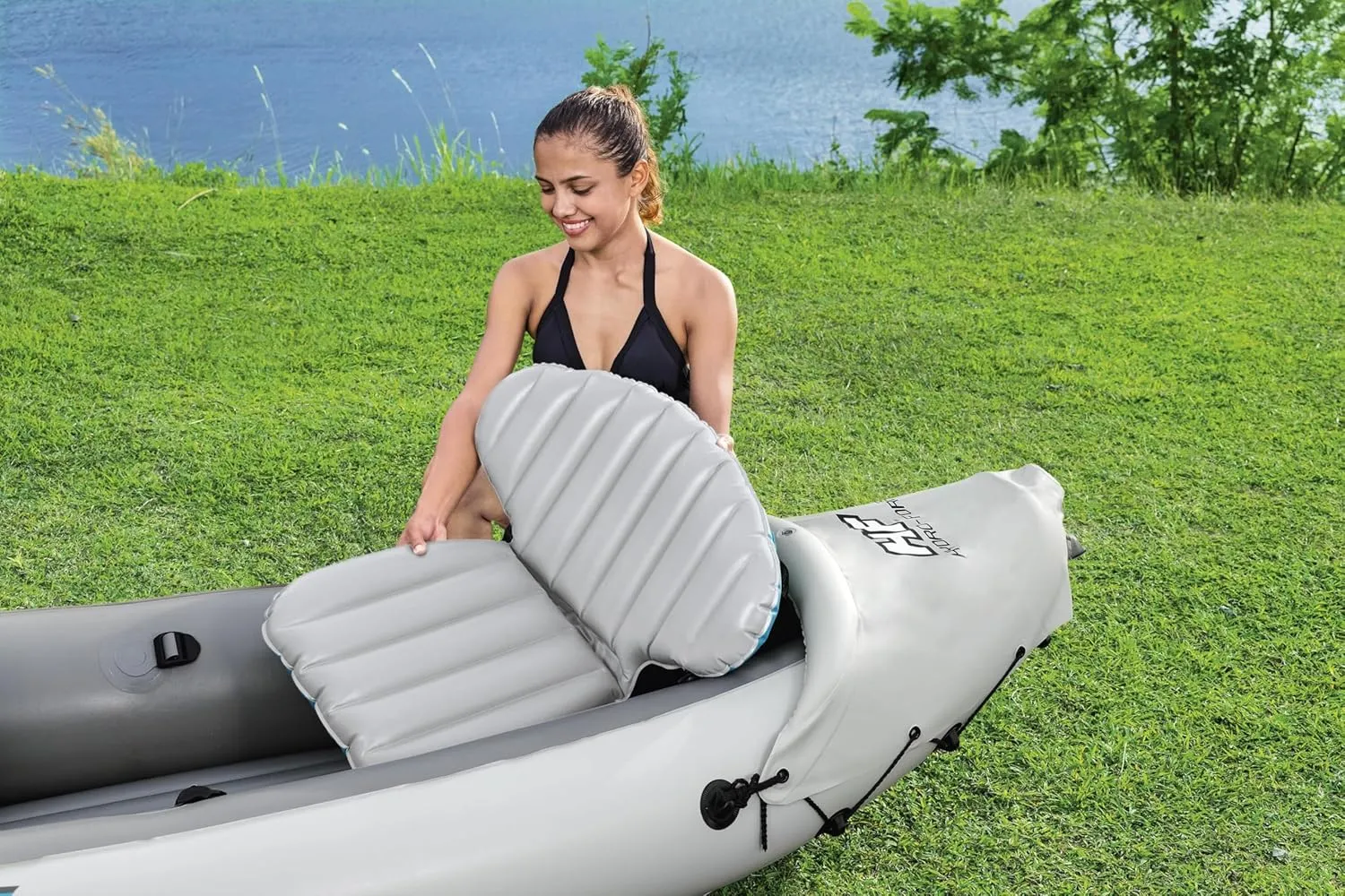 Bestway Hydro Force Inflatable Kayak Set | Includes Seat, Paddle, Hand Pump, Storage Carry Bag | Great for Adults, Kids and Families