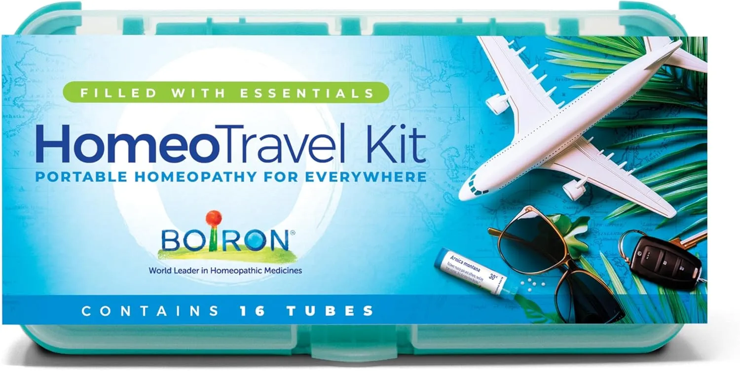 Boiron Homeotravel Travel First Aid Kit with Homeopathic Medicines - Filled Case (16 Tubes)