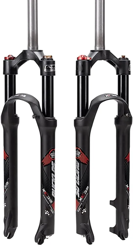 BUCKLOS Mountain Bicycle Suspension Forks, 26/27.5/29 inch MTB Bike Front Fork with Preload Adjustment, 100mm Travel 28.6mm Threadless Steerer