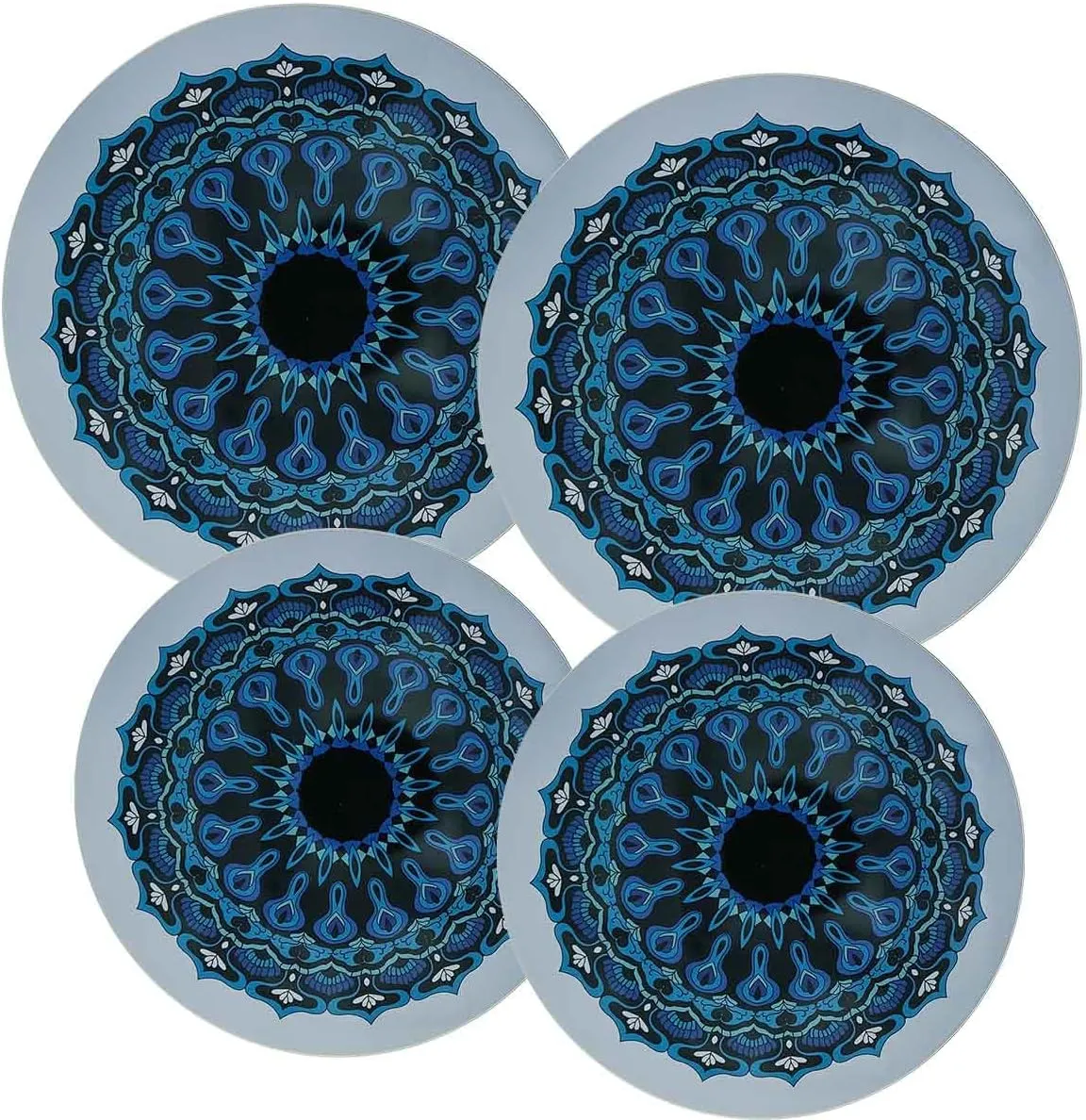Burner Covers for Electric Stove (Blue Mandala, Round 8/10'')