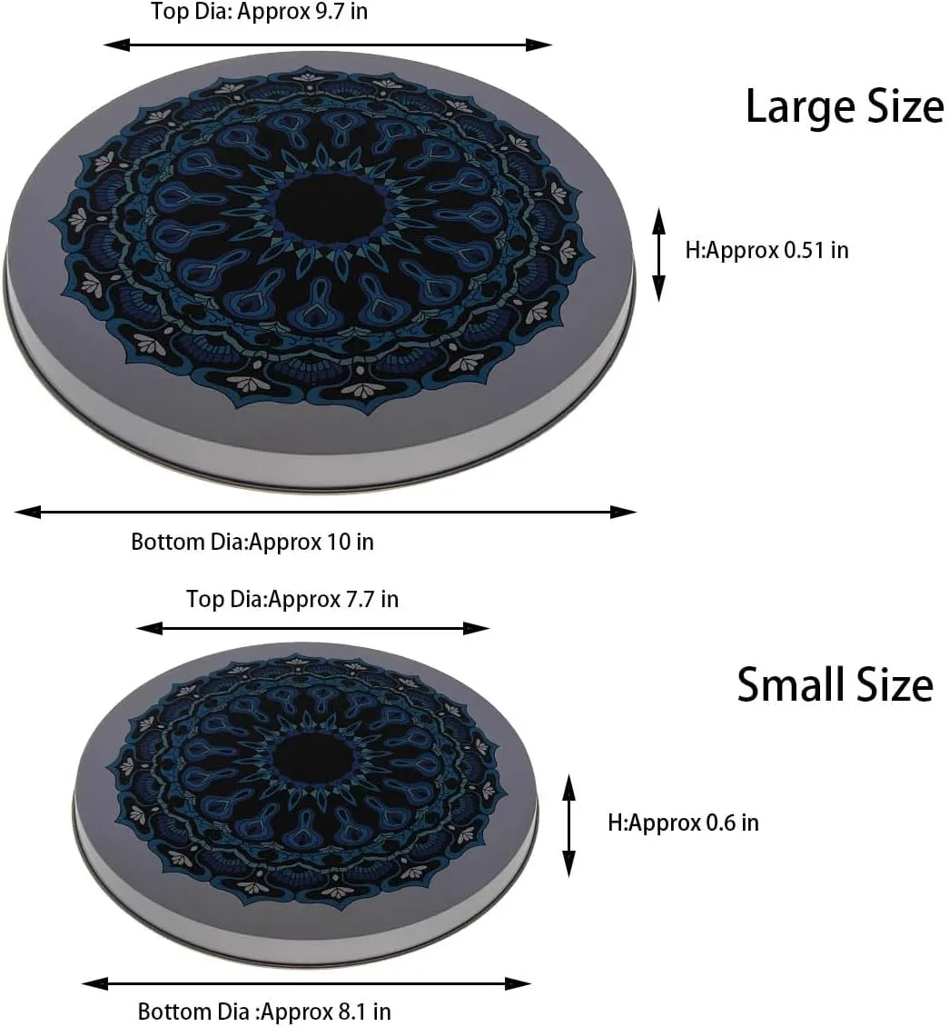 Burner Covers for Electric Stove (Blue Mandala, Round 8/10'')