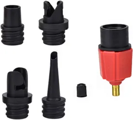Car Compressor to Inflatable Pump Valve Adapter, Inflatable Valve Adapter with 4 Nozzles for Inflatable Air Mattress,Swimming Ring/Pool,Inflatable Bed/Sofa,Boat,Kayak,SUP and More