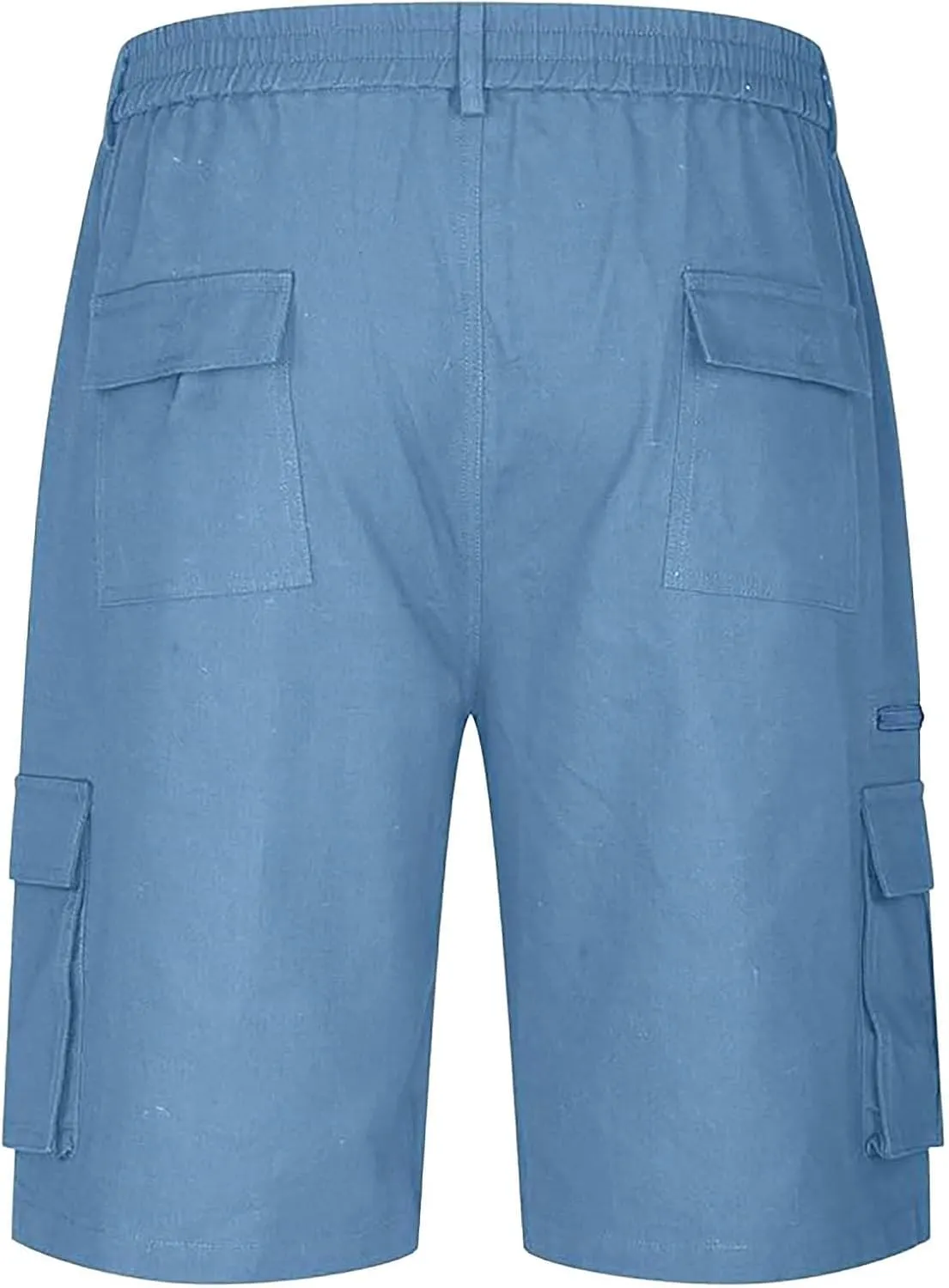 Cargo Shorts for Men Casual Summer Hiking Pants Elastic Waist Knee Length Big and Tall Bermuda Short with Pockets