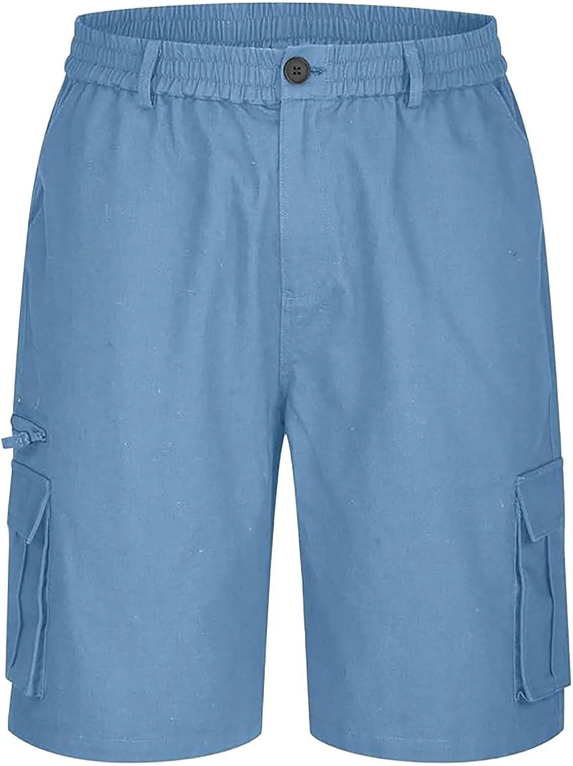 Cargo Shorts for Men Casual Summer Hiking Pants Elastic Waist Knee Length Big and Tall Bermuda Short with Pockets