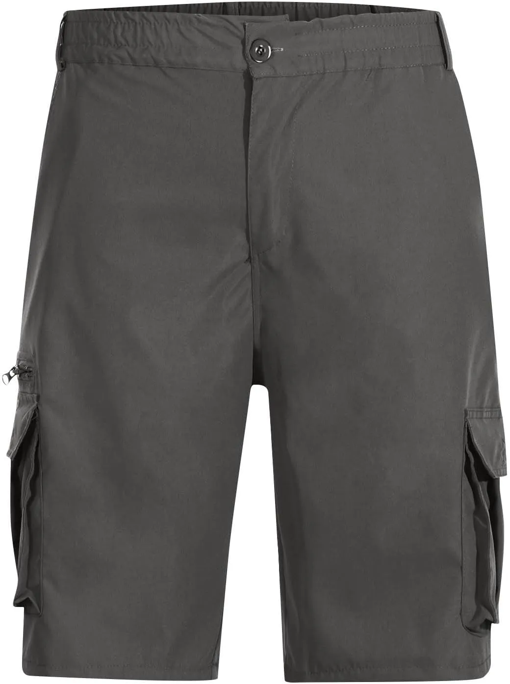 Cargo Shorts for Men Summer Work Hiking Pants Elastic Waist Knee Length Big and Tall Bermuda Shorts with Pockets
