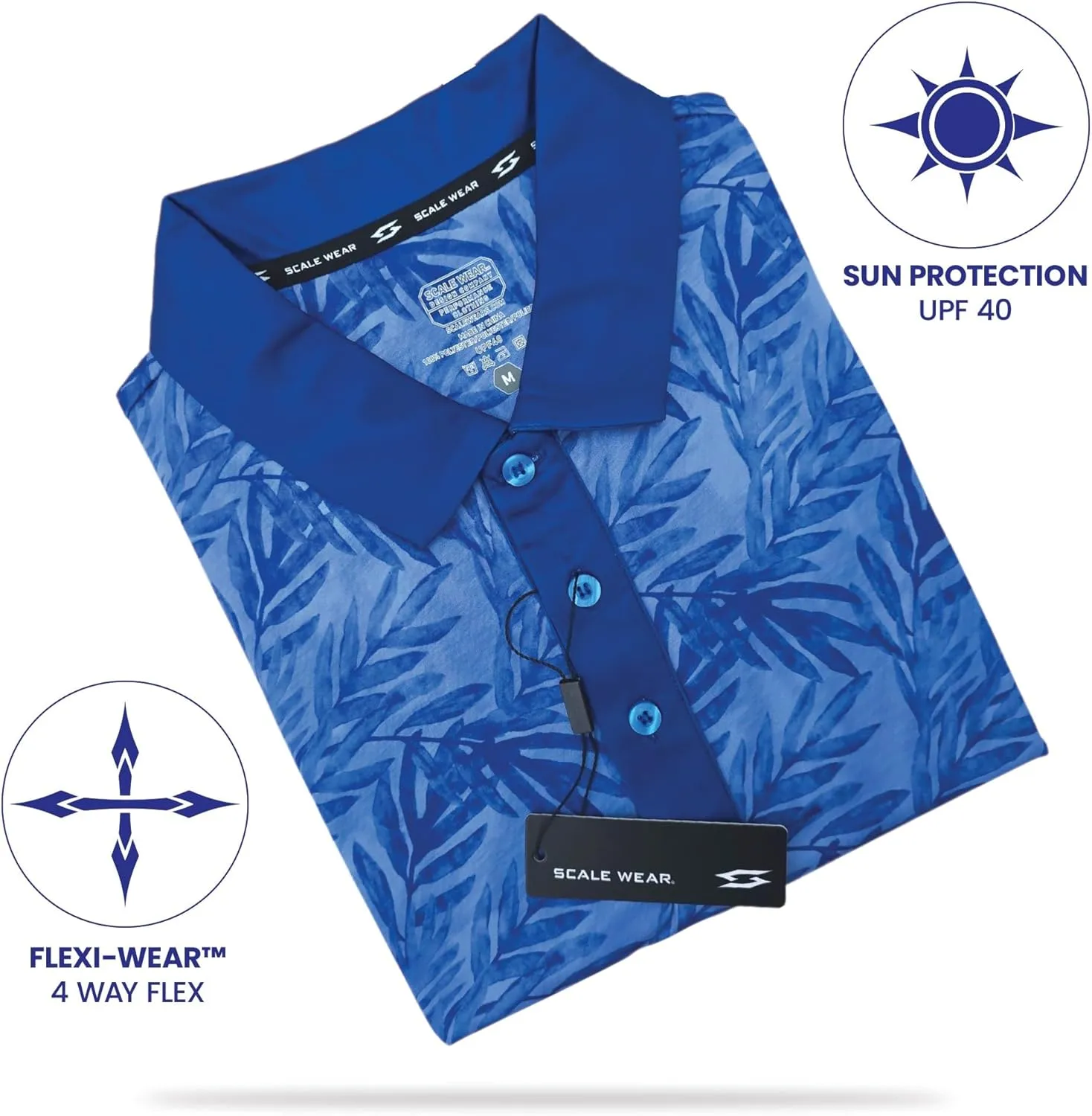 Classic Resort Wear Golf Polo ??Tropical Hawaiian Men Performance Short Sleeve Shirt Moisture Dry Fit Casual S Thru 5XL Funny