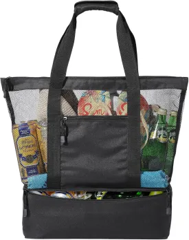 Clothclose Mesh Beach Bag with Cooler, Large Beach Tote Bag for Women, Waterproof Sandproof for Travel Daily Swim Pool