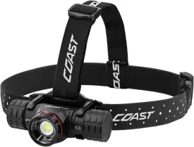 Coast XPH34R 2075 Lumen USB-C Rechargeable-Dual Power LED Headlamp withPURE Beam Twist Focus and Magnetic Base