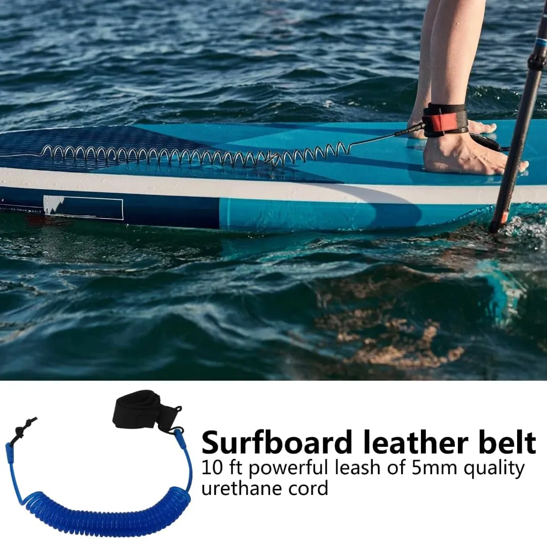 Coiled SUP Leash 10' Surfboard Leash Sup Leg Rope Strap Stand Up Paddleboard Leash