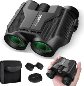 Compact Binoculars for Adults High Powered - Deesoo 20x25 Mini Small Binocular for Kids - Low Light Vision Binoculars for Bird Watching Travel Concert Hunting Hiking