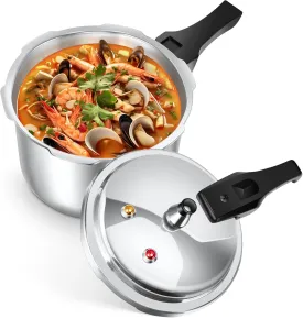 Compact Pressure Cooker, 3.17 Quart Aluminum Alloy Pressure Cooker 18cm/7inch Bottom 3L Mini Pressure Cooker for 1-2 Person, Ideal for Solo Cooking, Dorms & Camping Gas Induction Stove Compatible