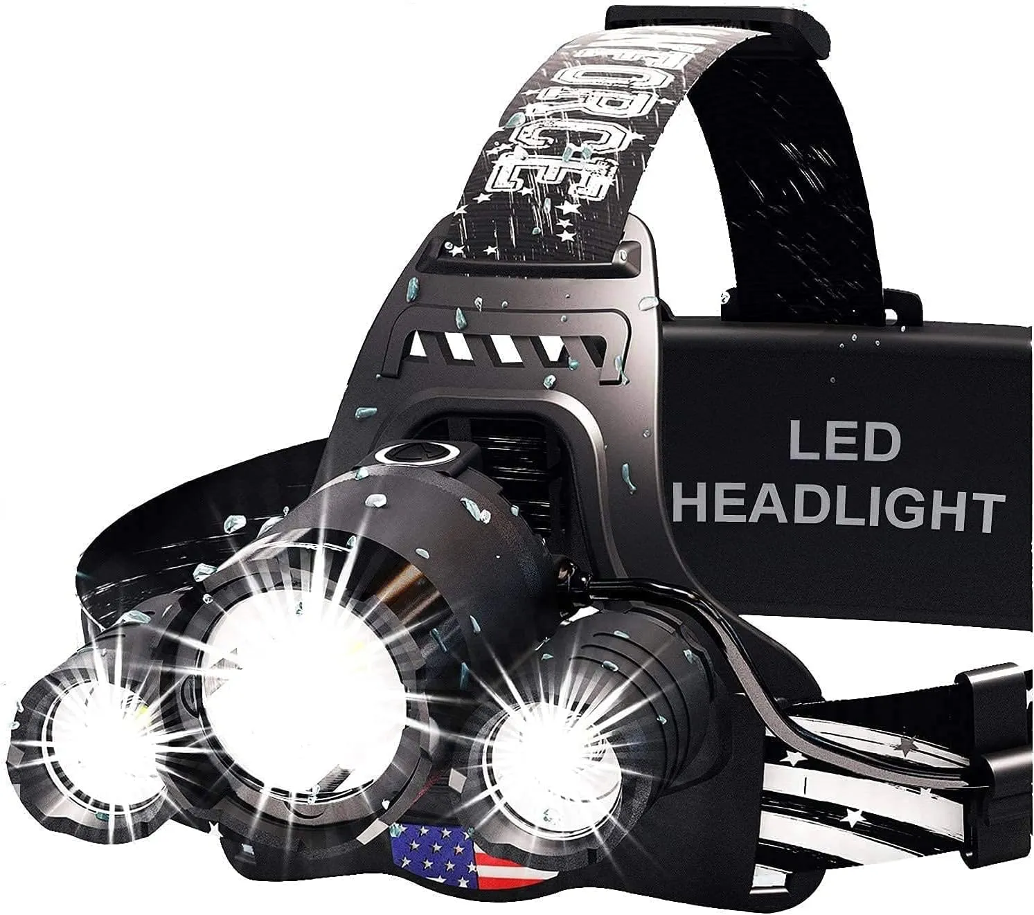 DanForce Headlamp. USB Rechargeable LED Head Lamp. Ultra Bright CREE 1080 Lumen Headlamp Flashlight   Red Light. HeadLamps for Adults, Camping, Outdoors & Hard Hat Light. Zoomable IPX54 Headlight