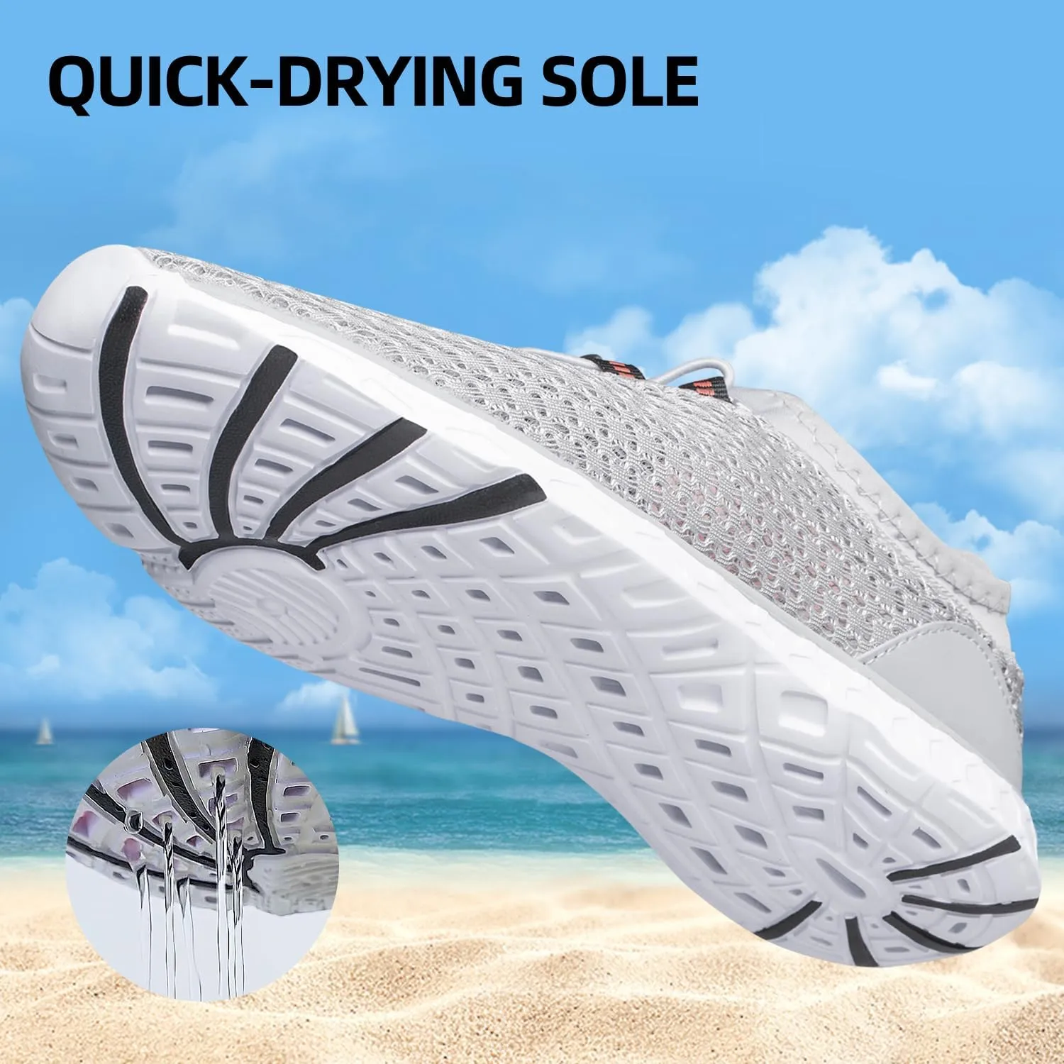 DOUSSPRT Men's Water Shoes Quick Drying Sports Aqua Shoes