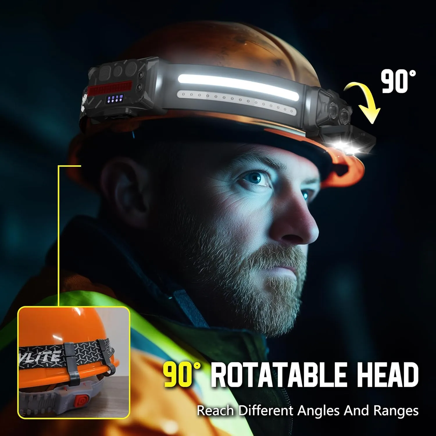 EGUKU Headlamp Flashlight, 2Pack Rechargeable LED Headlamps 1200Lumens 2 COB 260Wide Beam Headlight with Motion Sensor Bright 18 Modes Lightweight Waterproof Head Lamp for Running, Camping Hiking